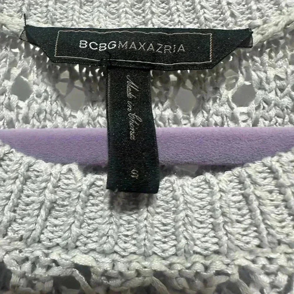 NWOT BCBGMAXAZRIA MELIA MOONLIGHT KNIT SWEATER TOP Cropped SIZE SMALL - Picture 3 of 3